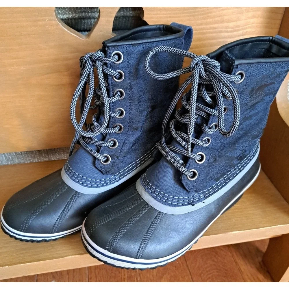 Sorel Women's Slimpack 1964 Boots Waterproof Collegiate Navy Canvas Rubber 7.5